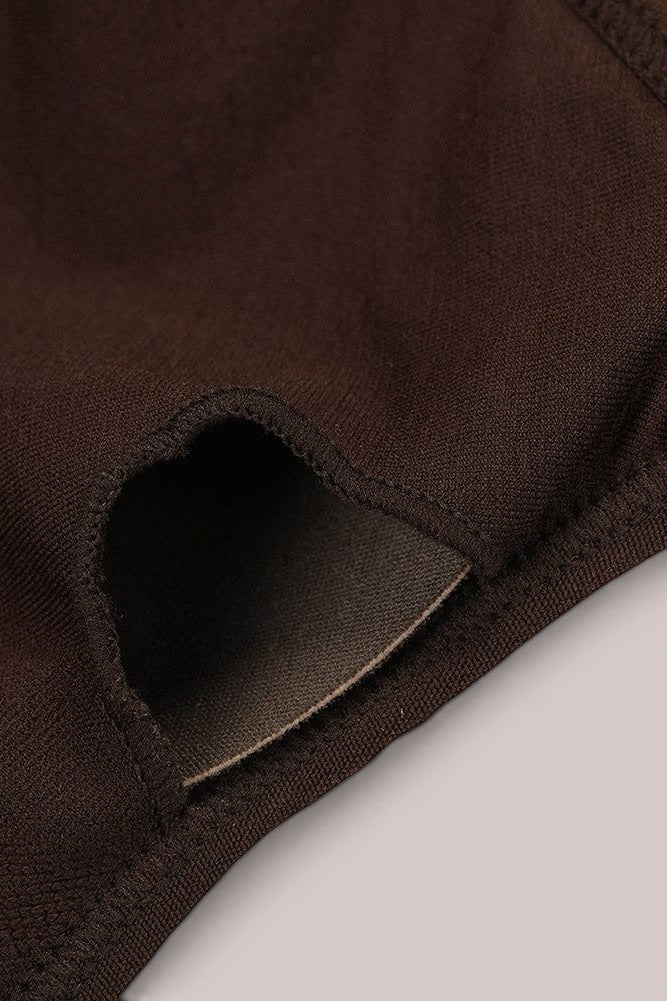 MODUS Sculpt Contour Bra in dark brown, made of nylon and spandex, with removable padding and seamless technology.