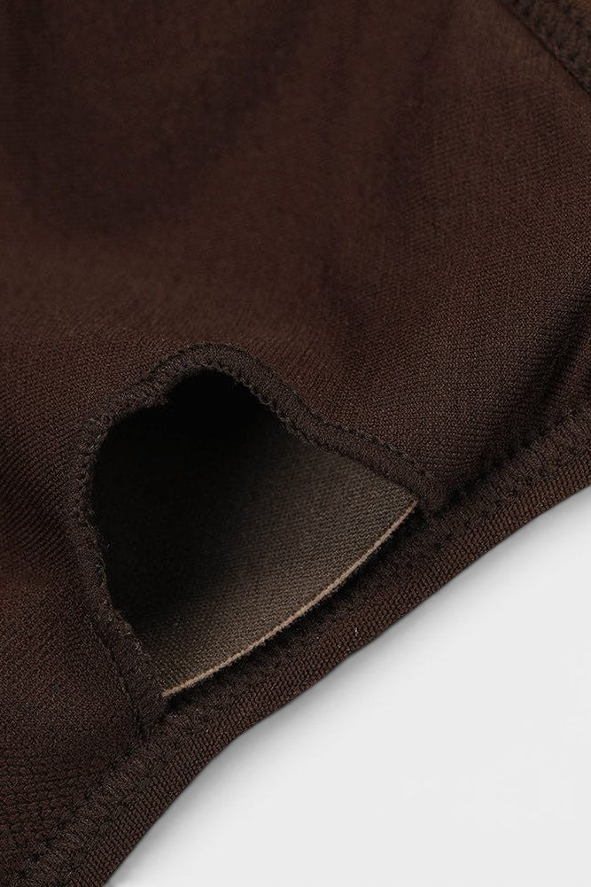 MODUS Sculpt Contour Bra in dark brown, made of nylon and spandex, with removable padding and seamless technology.