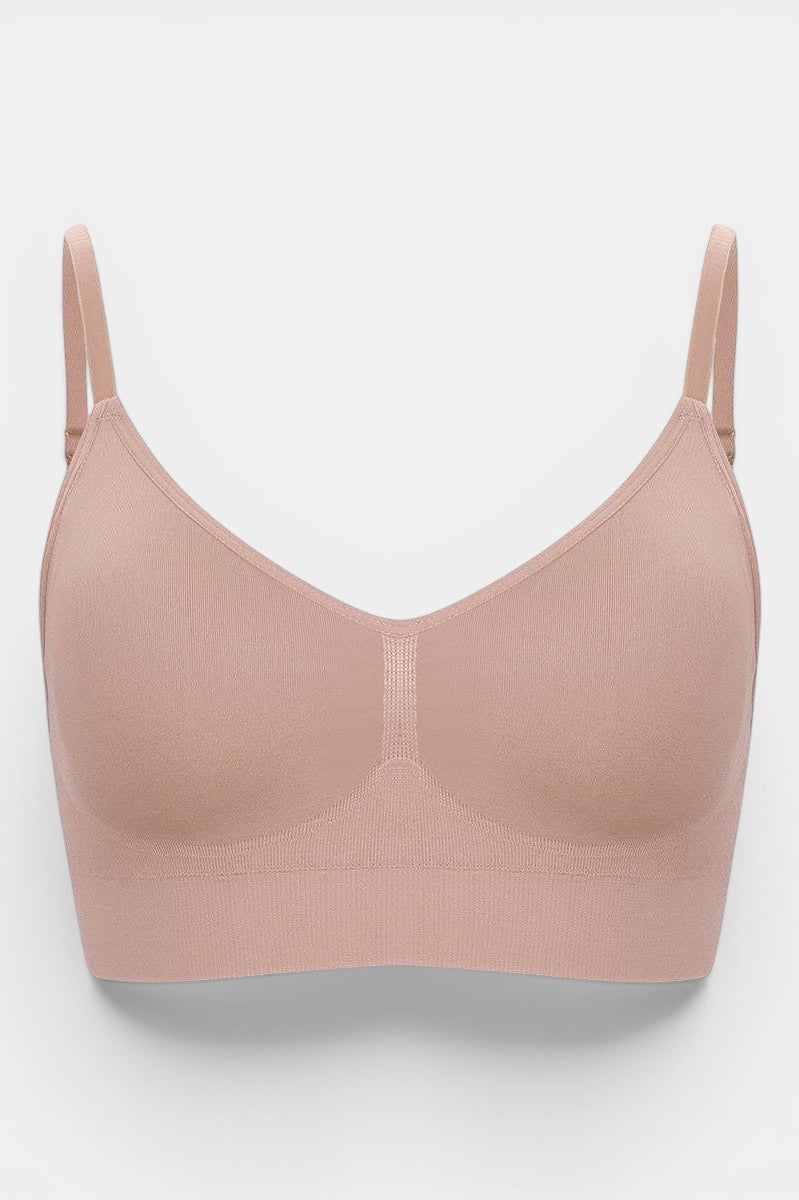 MODUS Sculpt™ Contour Bra in nude, seamless nylon and elastane blend with adjustable straps and removable padding.