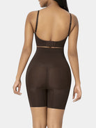 Modus Active dark brown seamless high-waist butt lifter shorts made of nylon and elastane, designed for tummy control and shaping.