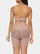 www.modusactive.com nude seamless high-waist butt lifter shorts with tummy control and thigh slimming effect.