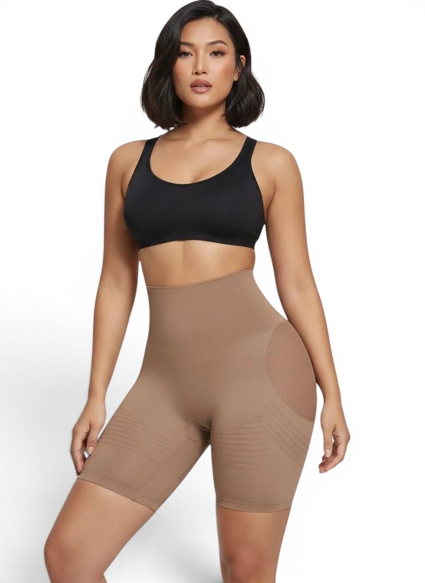 www.modusactive.com nude seamless butt lifter shaping shorts with targeted compression for a lifted look.