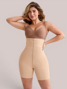 www.modusactive.com beige high-waisted shaping shorts with zipper and butt-lifting design