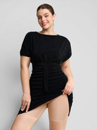 www.modusactive.com Sculpt Full-Bust Bodysuit in black nylon-spandex with seamless leg opening and adjustable straps.